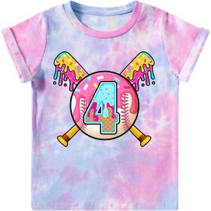 Lovekider Girls Birthday T Shirts Cotton Short Sleeve T-Shirts Tee Party Clothing 3-6 Years