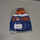 Baseball Team City Beanie, Cuffed Knit Soft Headwear for Women Men Youth, Sports Stylish Winter Hat, Gift for Fans (Blue-orange)