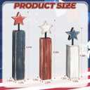 4th of July Table Decorations, 3Pcs Red White and Blue Decorations, Retro Patriotic Memorial Day Tiered Tray Decor, Labor Day Independence Day Fourth of July Decor for Home Office Shelf
