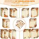 250Pcs Fall Thanksgiving Stationery Paper and Envelope Set with 100 Letterhead Papers and 50 Envelopes, 10 Design for Letter Writing Invitations Computer Holidays Party Notes, 8.5x11 Inch-Leaf