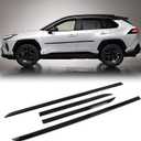 CTH for Toyota RAV4 2019-2025 Exterior Side Door Molding Car Door Edge Anti-Collision Protector Decorative Cover Trim Car Accessories 4pcs (Glossy Black)