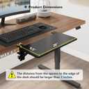 BONTEC Small Ergonomics Desk Extender Tray, 20x9.5 Inch Table Mount Arm Rest Shelf, 90 Foldable Keyboard Tray Platform, Clamp on Computer Arm Rest for Desk, Suitable for Office Desks, Black