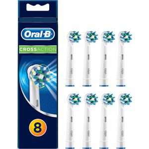 Oral-B CrossAction Toothbrush Heads Pack of 8 Replacement Refills for Electric Rechargeable Toothbrush, Mailbox Sized Pack