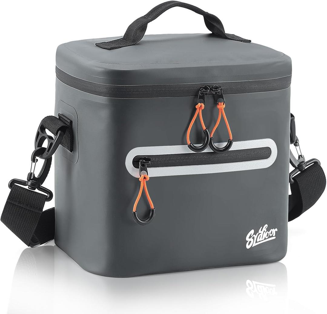 Mini Lunch Cooler Bag, 7 Can Insulated Ice Chest Box for Men Women, Waterproof, Leak-Proof, Portable Lunch Box for Work, Beach, Drink, Travel, Camping, Picnic (Small, Dark Gray)