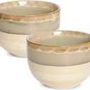 Bosmarlin Ceramic Jumbo Coffee Mug Count of 1, 23 Oz, Large Mug Soup Bowls with Handles, Dishwasher and Microwave Safe (Brown Grey)