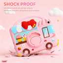 VOFUOE for Samsung Galaxy Tab A11 Plus Case 2025, Galaxy Tab A9 Plus Case 2023 11 Inch for Kids Girls Dessert House Design with Shoulder Straps 360 Rotating Stand Soft Silicone Tablet Cover- Pink