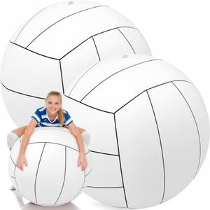 Libima 2 Pcs 27 Inch Giant Inflatable Volleyball Large Sports Ball Beach Summer Swimming Pool Accessories for Outdoor Party Activity Themed