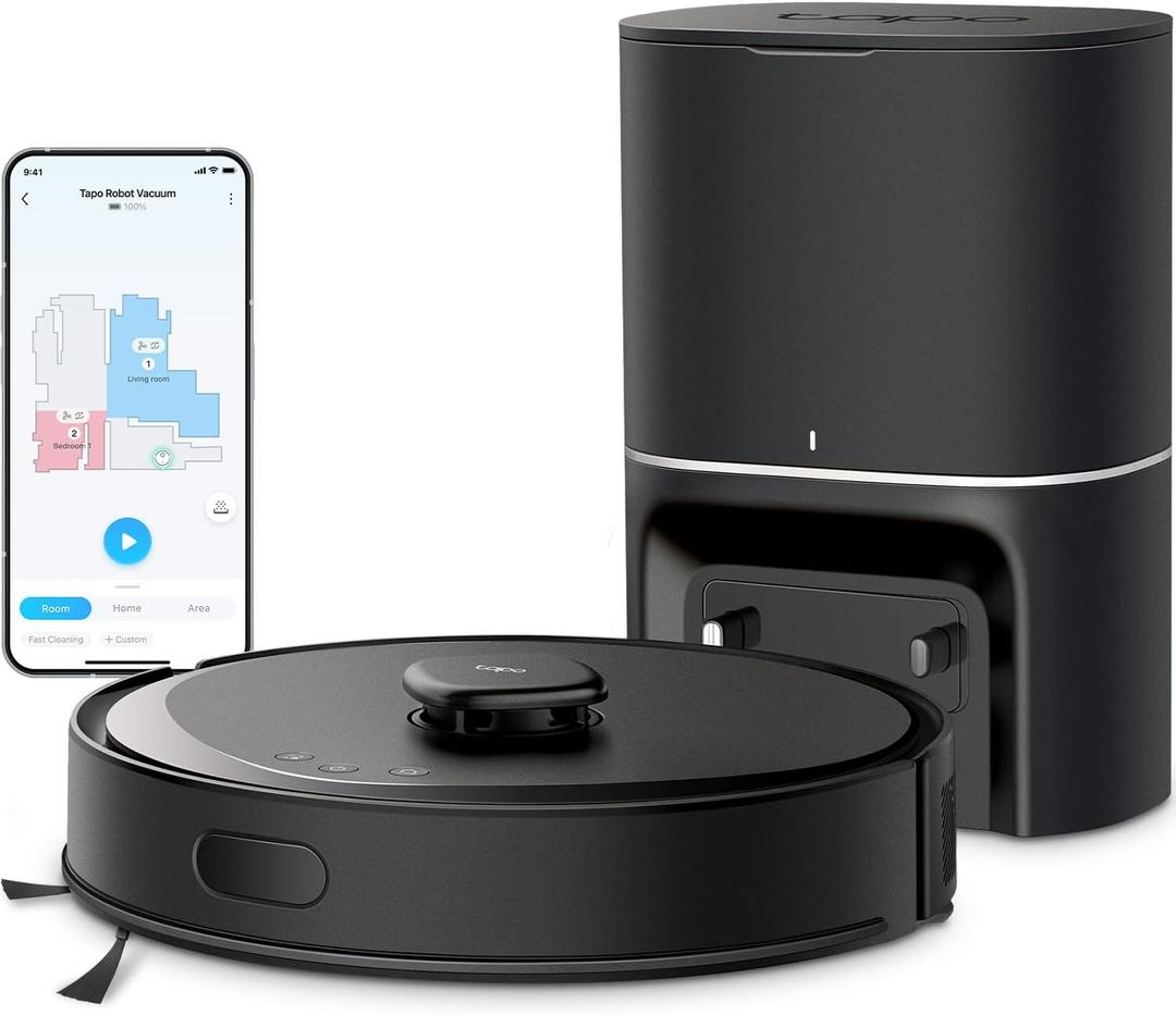 Tapo LiDAR Smart Navigation Robot Vacuum and Mop with Self-Emptying Dock, 5300Pa Max, 97%+ Dust Pickup Rate, Customizable Cleaning, Self-Charging, Compatible with Alexa & Google Home, RV30 Max Plus