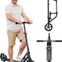 Adult Scooter - Folding, Adjustable Height, Big Wheels, Lightweight All-Aluminum Frame | Suitable for Teens 12+ | 265lbs Weight Limit (230black)