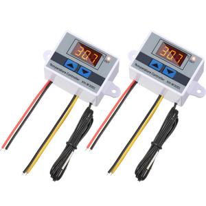 XH-W3001 Digital LED Temperature Controller Module Digital Thermostat Switch with Waterproof Probe Programmable Heating Cooling Electronic Thermostat Range from -50 to 110 (12V 10A 120W) (2 Pieces)