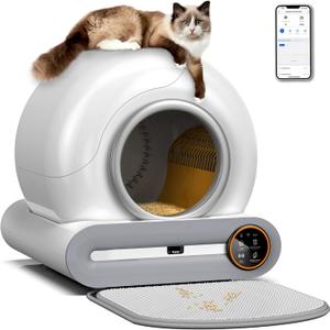 Freefa 2023 Automatic Self Cleaning Cat Litter Box, 65L+9L Large Capacity Smart Cat Litter Box, Automatic Cat Litter Box, Electric Litter Cleaning Robot for Multiple Cats, No Scooping, App Control