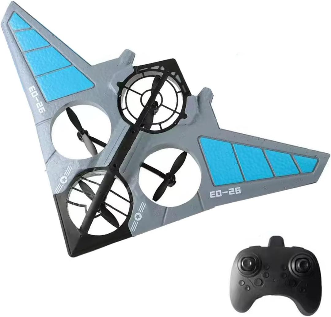 Foam Remote Control Drone 2.4GHz Remote Control Airplane 360  Stunt Rotation for (1 battery, Blue)