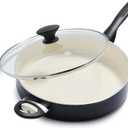 GreenPan Rio Healthy Ceramic Nonstick 5QT Saute Pan Jumbo Cooker with Helper Handle and Lid, PFAS-Free, Dishwasher Safe, Black