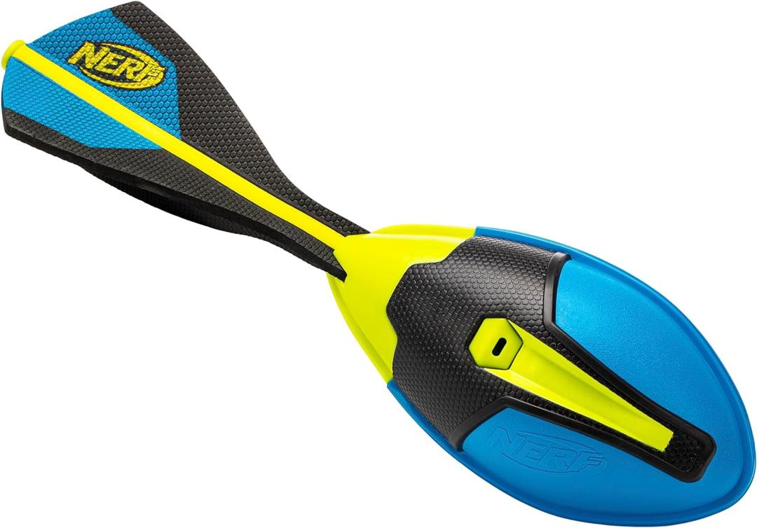 Nerf Vortex Ultra Grip Football, Designed for Easy Catching, Howling Whistle Sound, Distance-Optimizing Tail, Water-Resistant, All-Weather Play (One Size, Black/Blue/Yellow)