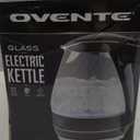OVENTE Electric Kettle, 1.5L Borosilicate Glass Countertop Water Heater and Boiler for Coffee or Tea, BPA-Free, Auto Shut-Off, Boil-Dry Protection, Removable and Washable Spout Filter, Black KG83B (1.6 Quarts)