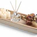16" Wooden Dough Bowls Decorative, Long and narrow Wooden Centerpiece Table Decorations, Narrow Wood Tray, for Table Centerpiece Decor, Home Decor