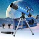 Telescope for Kids 50mm 100x Magnification Beginner Telescopio with Tripod, 2 Eyepieces & Finder Scope, STEM Educational Gift for Boys & Girls Ages 6-12, Portable Kids Telescope for Astronomy