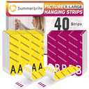 Picture Hanging Strips Heavy Duty XL 20 Pairs/40Strips, Damage Free Hanging Picture Hangers, Removable Adhesive Hook and Loop Wall Strips, Frame Stickers No Nails for Home Decor Wall Posters