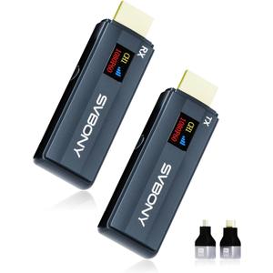 SVBONY TransAir1 Wireless HDMI Transmitter and Receiver, Plug and Play, 5.8G@60Hz,Wireless HDMI Extender, 1080P,164FT, 9 Channel,Interference -Free,LED Display, for PC/Camera/Laptop/Projector/TV Box