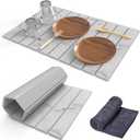 Stone Dish Drying Mat for Kitchen Counter,24"(L)×16"(W) Collapsible Fast-Drying Diatomaceous Earth Mats with Towel Sanding Tool,Versatile Stone Drying Mats for Cups Dishes Bottles