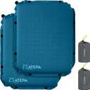 ATEPA Inflatable Stadium Seat Cushion, Self-Inflating Memory Foam Stadium Seats Camping Accessories Chair Pad for Outdoor Airplane Travel Bleacher Patio Backpacking (Xl 2 Pack Blue)