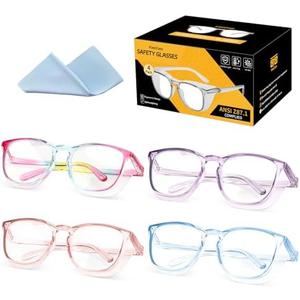 2 Pack KeeiZoes Safety Glasses Anti Fog Goggles For Women, Nurses Protective Eyewear Blue Light & UV Blocking Eye Protection Glasses 