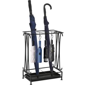 Umbrella Stand Indoor Entryway, Umbrella Holder Outdoor, Umbrella Rack, Metal, Black