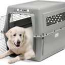 Petmate Sky Kennel - For Air and Travel, Airline Approved Dog Crate for Pets 90-125 lbs, Heavy Duty Dog Kennel, Made in the USA- 48 Inches, Grey
