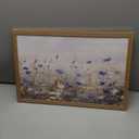 Vintage Floral Wall Art, Blue White Wildflower Botanical Canvas Wall Decor, Nature Landscape Artwork Painting, Rustic Farmhouse Flower Prints Pictures for Bedroom Living Room 16x24 Inch Framed