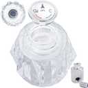 Shower Faucet Knob, Shower Handle Replacement for Delta RP41661, Compatible with Delta and Peerless Single Handle Tub Faucets, Clear Acrylic Shower Knob with Button, Screw and Connector