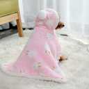 Puppy Cape Blanket, Warm Flannel Pajamas for Dogs, Pets Fleece Clothes for Winter, Dog Blankets for Small Breeds Pink Medium