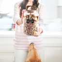 Geyecete Airtight Dog Food Storage Container Large Glass Food Storage Jar with Airtight Wooden Lid glass canisters dog treat storage 64 FL OZ(1900ml)