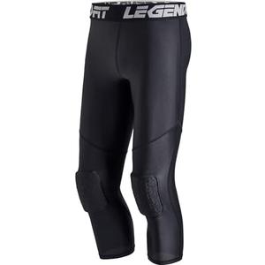 Legendfit Youth Basketball Compression Pants with Knee Pads 3/4 Capri Padded Leggings Sport Tights for Kids Boys Girls Size L