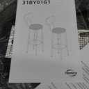 HOOBRO Bar Stools, Bar Stools Set of 2 with PU Upholstered, Bar Chairs with Footrest and Back, 26" Bar Stools for Kitchen Island, Dining Room, Easy to Assemble, Rustic Brown and Black BF31BY01G1