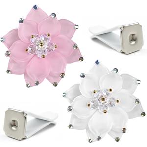 2PCS Lotus Flower Car Vent Clip, Cute Car Vent Clips, Dashboard Air Vent Trim Clips, Automotive Diffuser Air Conditioning Outlet Clip, Aesthetic Decoration Accessories (Pink&White)
