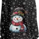 AmzPrint African Sweatshirt For Women Plus Size Casual Long Sleeve Round Neck Blouses Sweatshirts Tops (Large, Snowman)