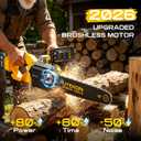 LITEKON 40V 16-Inch Cordless Chainsaw, Brushless Electric Chain Saws with 25.0Ah Batteries & Charger, 2800W Battery Powered Auto-Oiling Electric Saw for Tree Trimming, Wood Cutting, Yard Work