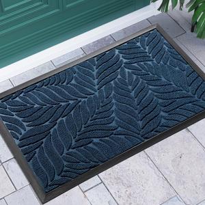 Yimobra Front Door Mat Outdoor Indoor, 29.5x17 All-Season Waterproof Welcome Mat, All-Weather Outside Entrance Mat, Non-Slip Patio Porch Doormat, Low Profile, Fade Resistant, Blue