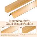 Therwen 30 Pcs Aluminum Alloy Metal Molding Corner Guards 48 x 1.2 x 1.2 Inches Wall Corner Guard Protectors with 90 Angle Door Frame Cabinet Baseboard Protector for Edge Wall Decoration (Golden)