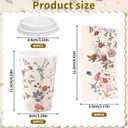 60 Pack Vintage Floral Coffee Cup with Lids Sleeves, 12oz Spring Insulated To Go Coffee Cup Tea Party Cups Disposable Wildflower Paper Cups for Mother's Day Wedding Birthday Baby Shower Party Supplies