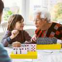 Playing Card Holders Deck Stand, Play Cards Holder for Kids or Elder People, Hands-Free Wood Holder Racks,Tray for Organizing Cards (2 Pack-Yellow)