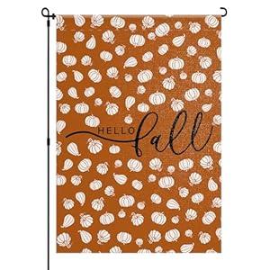 4 x 
Fall Garden Yard Flag 12 x 18 Inch Outside Double Sided Burlap Pumpkin Welcome Flag Farmhouse Holiday Patio Lawn House Outdoor Decorations