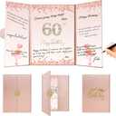 60th Birthday Decorations for Women & Men, Rose Gold 60th Happy Birthday Alternative Signature Guest Book for Her, Cheers to 60 Years Old Birthday Gifts, 60th Birthday Party Decorations Supplies