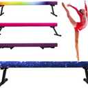 8FT Adjustable & Foldable Gymnastics Balance Beam, Home Gym Equipment, Easy Assembling and Storage, No Tool Require, for Kids Children Girls Training (STAR)