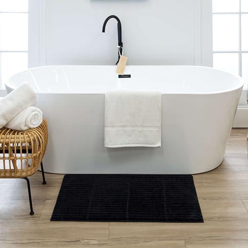 Mohawk Home Sanctuary Casual Solid Black 1' 8" X 2' 10" Bath Mat Perfect for Bathroom