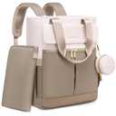 LOVEVOOK Diaper Bag Backpack,Diaper Bag Tote with Insulated Pockets,Baby Bag for Girl Boy with Changing Pad,Large Baby Diaper Bag with Pacifier Case,15.6 Inch Anti-Theft Laptop Backpack for Women (Coffee-beige)