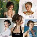 RUWISS Claw Clip Short Human Hair Ponytail Extension with Bendable Metals for DIY Styles Straight Messy Bun Hair Piece for Women Hairpieces for Daily Wear,9 Inch Medium Brown with Honey Blonde