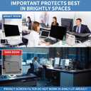 2-Pack 24 Inch Computer Privacy Screen Filter for 16:9 Monitor, Anti-Blue Light, Anti-UV,Blue Light Blocking Removable Privacy Protector Shield Fits 23.6", 23.8", 24" Monitors