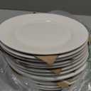 Foraineam 12 Pieces 8 Inch Round Porcelain Salad Plates Dessert Plate Set White Dinnerware Dish Serving Plates