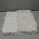 OYIMUA Fluffy Decorative Throw Pillow Covers White 1616, Faux Fur Farmhouse Luxury Pillow Cases,Soft Plush Fuzzy Cushion Covers for Sofa Couch Living Room Bedroom Set of 2